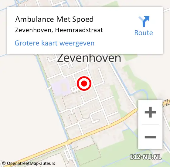 Locatie op kaart van de 112 melding: Ambulance Met Spoed Naar Zevenhoven, Heemraadstraat op 31 januari 2018 04:18