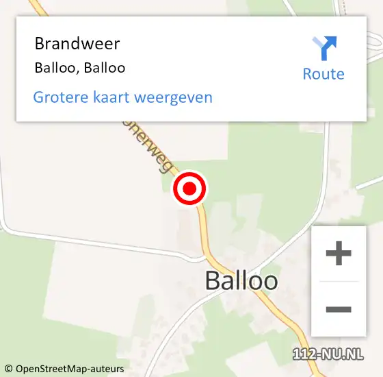 Locatie op kaart van de 112 melding: Brandweer Balloo, Balloo op 31 januari 2018 06:27