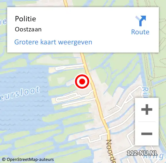 Locatie op kaart van de 112 melding: Politie Oostzaan op 31 januari 2018 07:10