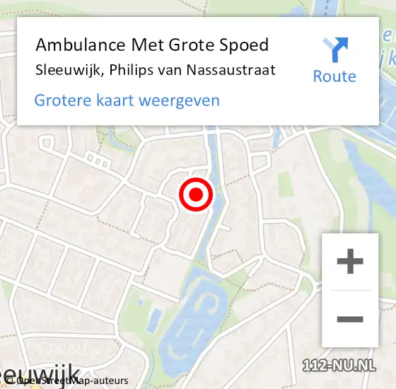 Locatie op kaart van de 112 melding: Ambulance Met Grote Spoed Naar Sleeuwijk, Philips van Nassaustraat op 31 januari 2018 08:27