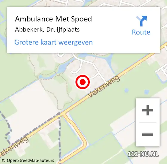 Locatie op kaart van de 112 melding: Ambulance Met Spoed Naar Abbekerk, Druijfplaats op 31 januari 2018 08:27