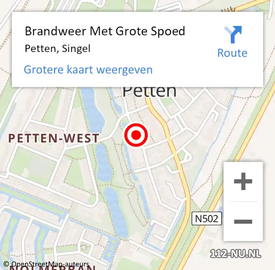 Locatie op kaart van de 112 melding: Brandweer Met Grote Spoed Naar Petten, Singel op 31 januari 2018 09:16