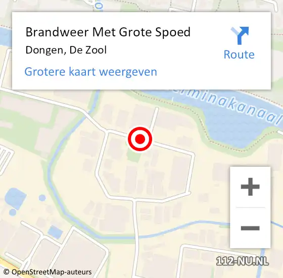 Locatie op kaart van de 112 melding: Brandweer Met Grote Spoed Naar Dongen, De Zool op 31 januari 2018 09:52