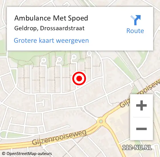 Locatie op kaart van de 112 melding: Ambulance Met Spoed Naar Geldrop, Drossaardstraat op 31 januari 2018 10:01