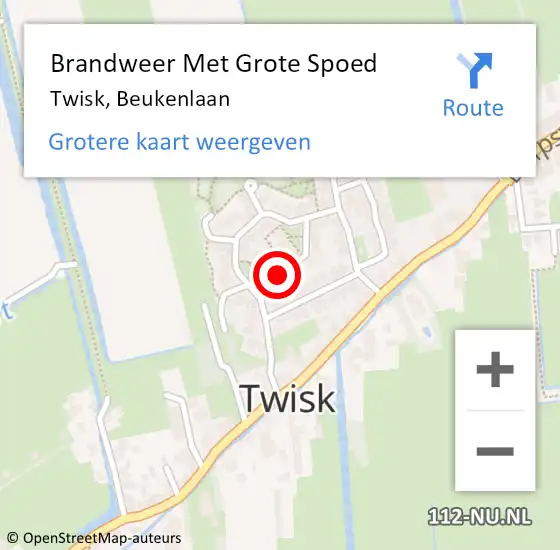 Locatie op kaart van de 112 melding: Brandweer Met Grote Spoed Naar Twisk, Beukenlaan op 31 januari 2018 11:28