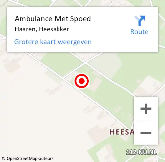 Locatie op kaart van de 112 melding: Ambulance Met Spoed Naar Haaren, Heesakker op 31 januari 2018 11:48