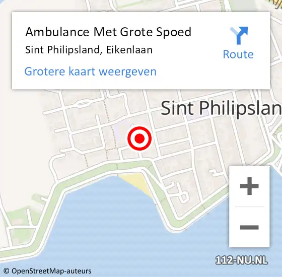 Locatie op kaart van de 112 melding: Ambulance Met Grote Spoed Naar Sint Philipsland, Eikenlaan op 31 januari 2018 12:22