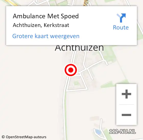 Locatie op kaart van de 112 melding: Ambulance Met Spoed Naar Achthuizen, Kerkstraat op 31 januari 2018 12:22