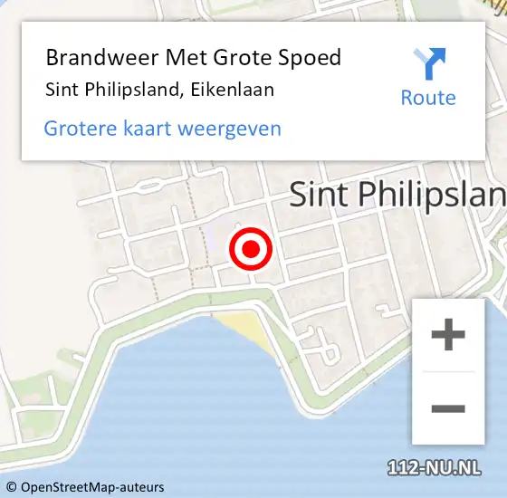 Locatie op kaart van de 112 melding: Brandweer Met Grote Spoed Naar Sint Philipsland, Eikenlaan op 31 januari 2018 12:22