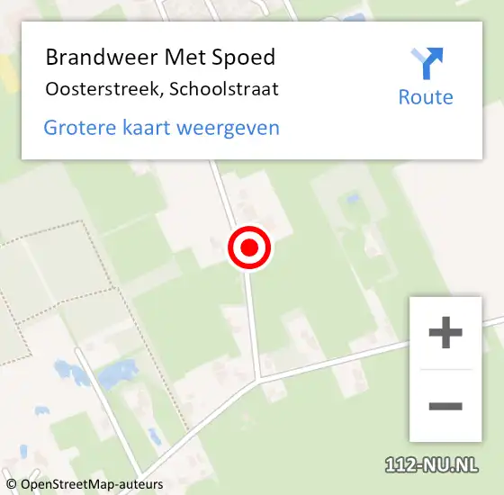 Locatie op kaart van de 112 melding: Brandweer Met Spoed Naar Oosterstreek, Schoolstraat op 31 januari 2018 13:05