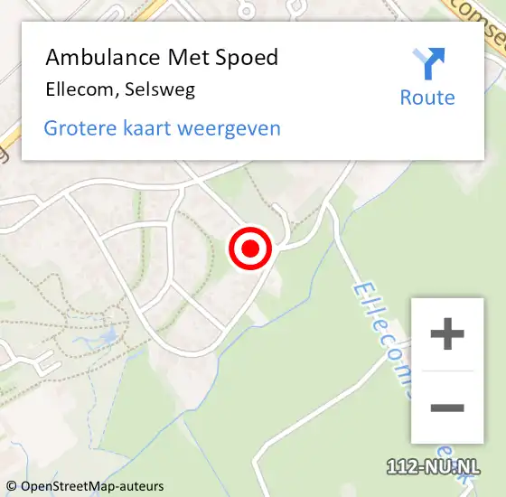 Locatie op kaart van de 112 melding: Ambulance Met Spoed Naar Ellecom, Selsweg op 31 januari 2018 13:27