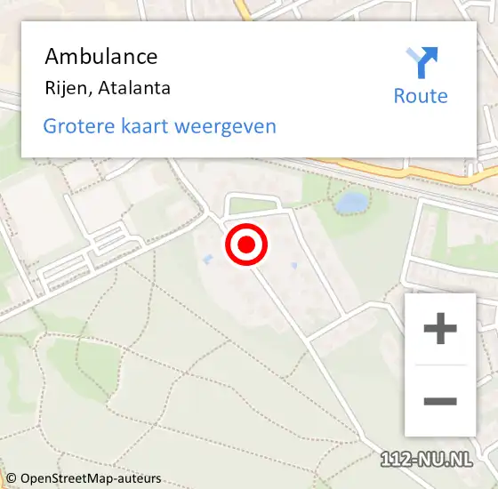 Locatie op kaart van de 112 melding: Ambulance Rijen, Atalanta op 31 januari 2018 14:16