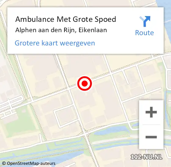 Locatie op kaart van de 112 melding: Ambulance Met Grote Spoed Naar Alphen aan den Rijn, Eikenlaan op 31 januari 2018 15:54