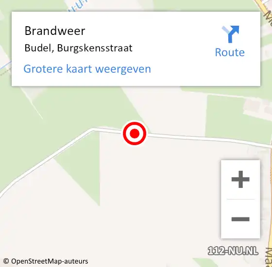 Locatie op kaart van de 112 melding: Brandweer Budel, Burgskensstraat op 31 januari 2018 16:19