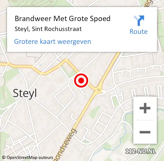 Locatie op kaart van de 112 melding: Brandweer Met Grote Spoed Naar Steyl, Sint Rochusstraat op 31 januari 2018 17:27