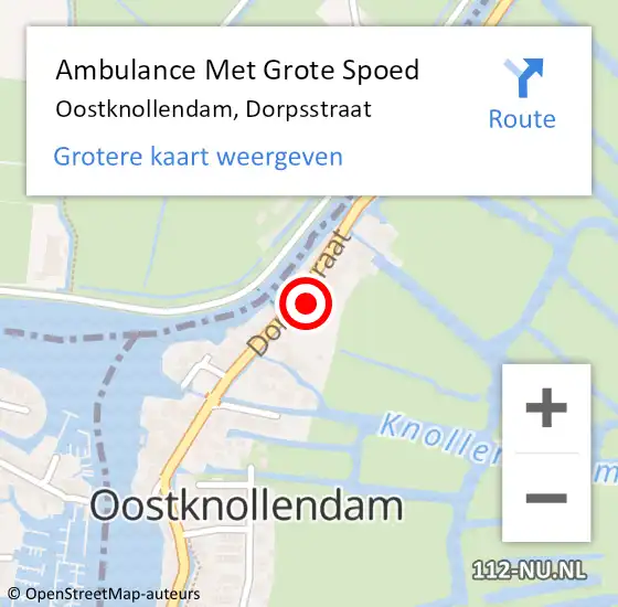 Locatie op kaart van de 112 melding: Ambulance Met Grote Spoed Naar Oostknollendam, Dorpsstraat op 31 januari 2018 18:08