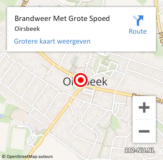 Locatie op kaart van de 112 melding: Brandweer Met Grote Spoed Naar Oirsbeek op 31 januari 2018 18:31