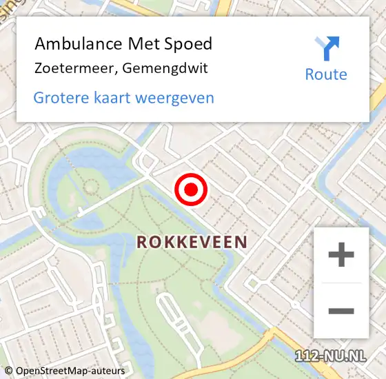 Locatie op kaart van de 112 melding: Ambulance Met Spoed Naar Zoetermeer, Gemengdwit op 31 januari 2018 18:57