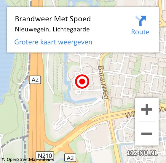 Locatie op kaart van de 112 melding: Brandweer Met Spoed Naar Nieuwegein, Lichtegaarde op 31 januari 2018 19:03