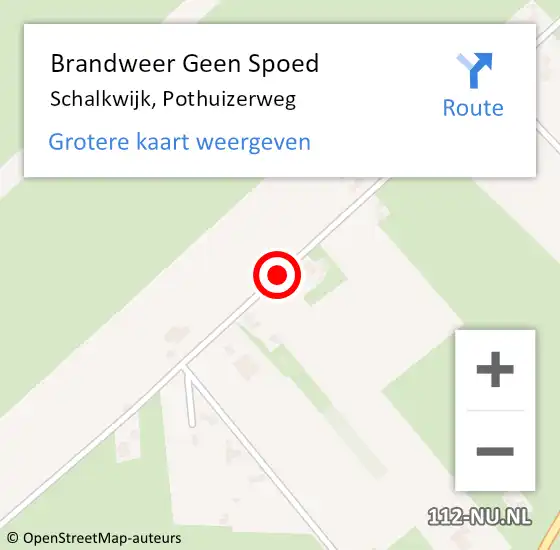 Locatie op kaart van de 112 melding: Brandweer Geen Spoed Naar Schalkwijk, Pothuizerweg op 31 januari 2018 19:07