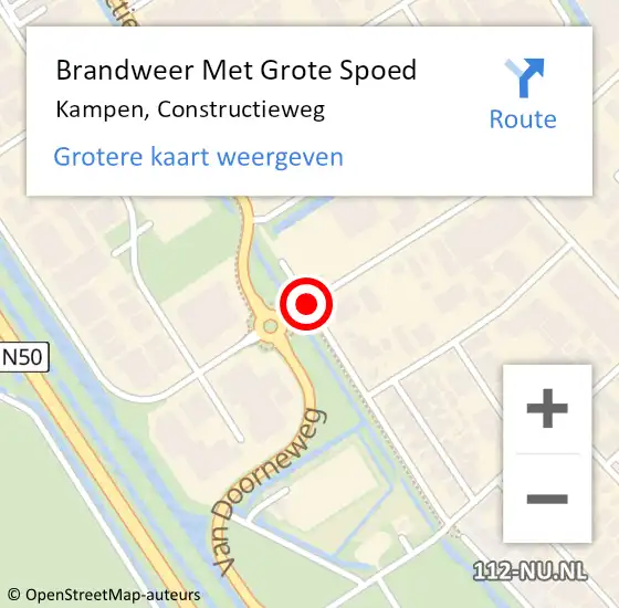 Locatie op kaart van de 112 melding: Brandweer Met Grote Spoed Naar Kampen, Constructieweg op 31 januari 2018 19:08