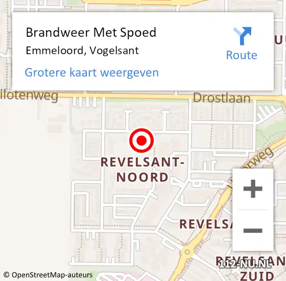 Locatie op kaart van de 112 melding: Brandweer Met Spoed Naar Emmeloord, Vogelsant op 31 januari 2018 19:44