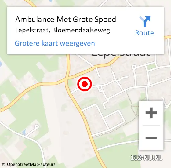 Locatie op kaart van de 112 melding: Ambulance Met Grote Spoed Naar Lepelstraat, Bloemendaalseweg op 31 januari 2018 19:51