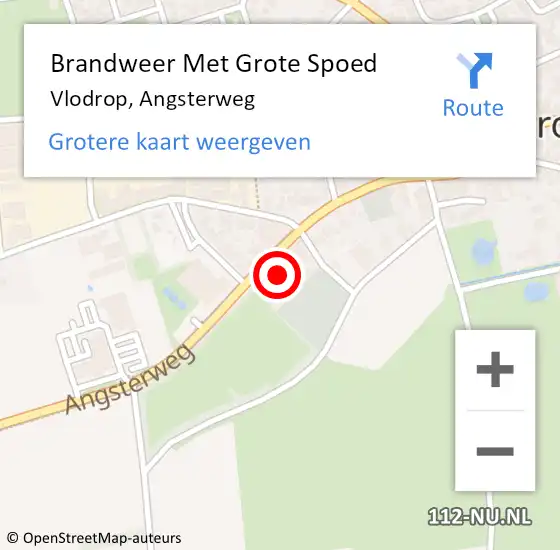 Locatie op kaart van de 112 melding: Brandweer Met Grote Spoed Naar Vlodrop, Angsterweg op 31 januari 2018 20:03