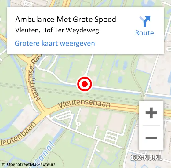 Locatie op kaart van de 112 melding: Ambulance Met Grote Spoed Naar Vleuten, Hof Ter Weydeweg op 31 januari 2018 20:37