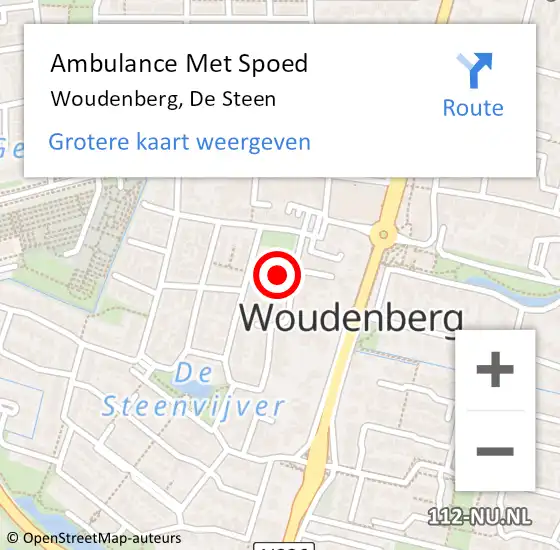 Locatie op kaart van de 112 melding: Ambulance Met Spoed Naar Woudenberg, De Steen op 31 januari 2018 21:23