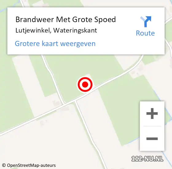 Locatie op kaart van de 112 melding: Brandweer Met Grote Spoed Naar Lutjewinkel, Wateringskant op 1 februari 2018 01:50