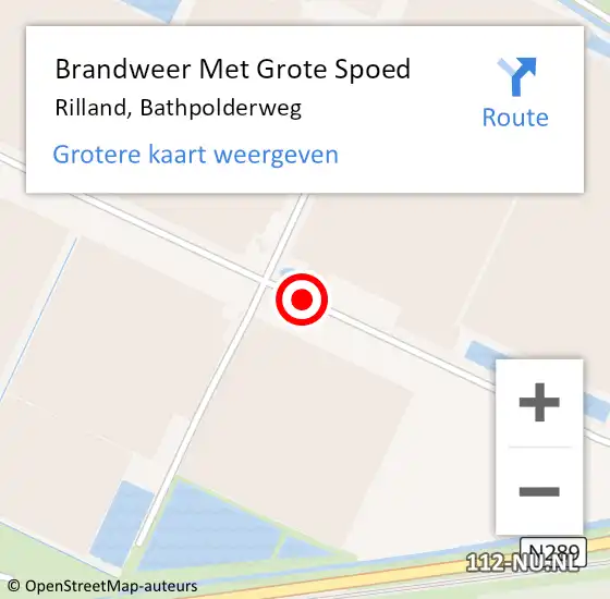 Locatie op kaart van de 112 melding: Brandweer Met Grote Spoed Naar Rilland, Bathpolderweg op 1 februari 2018 01:59