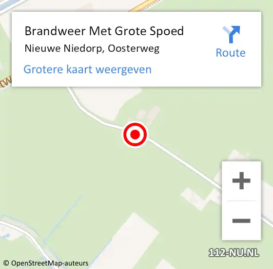 Locatie op kaart van de 112 melding: Brandweer Met Grote Spoed Naar Nieuwe Niedorp, Oosterweg op 1 februari 2018 02:00