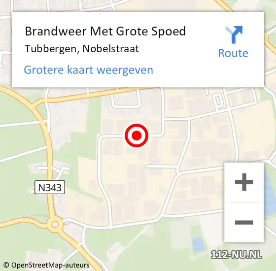 Locatie op kaart van de 112 melding: Brandweer Met Grote Spoed Naar Tubbergen, Nobelstraat op 1 februari 2018 03:38