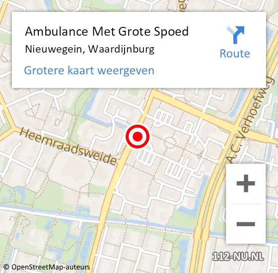 Locatie op kaart van de 112 melding: Ambulance Met Grote Spoed Naar Nieuwegein, Waardijnburg op 1 februari 2018 04:00