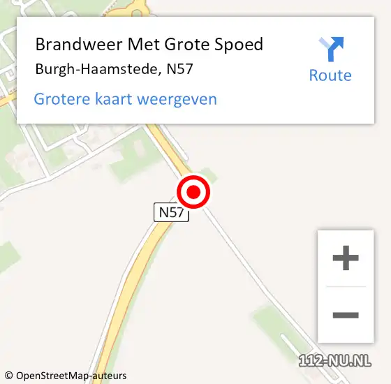 Locatie op kaart van de 112 melding: Brandweer Met Grote Spoed Naar Burgh-Haamstede, N57 op 1 februari 2018 08:18