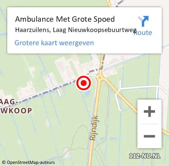 Locatie op kaart van de 112 melding: Ambulance Met Grote Spoed Naar Haarzuilens, Laag Nieuwkoopsebuurtweg op 1 februari 2018 08:21