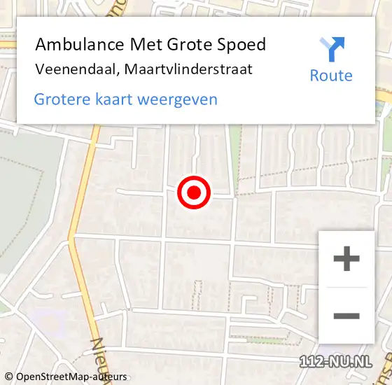 Locatie op kaart van de 112 melding: Ambulance Met Grote Spoed Naar Veenendaal, Maartvlinderstraat op 1 februari 2018 09:01