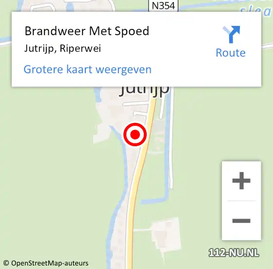 Locatie op kaart van de 112 melding: Brandweer Met Spoed Naar Jutrijp, Riperwei op 1 februari 2018 09:28