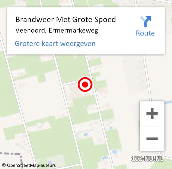 Locatie op kaart van de 112 melding: Brandweer Met Grote Spoed Naar Veenoord, Ermermarkeweg op 1 februari 2018 10:26