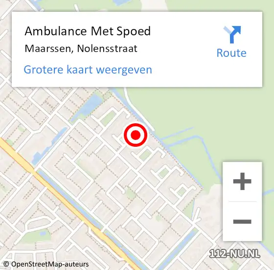 Locatie op kaart van de 112 melding: Ambulance Met Spoed Naar Maarssen, Nolensstraat op 1 februari 2018 11:23