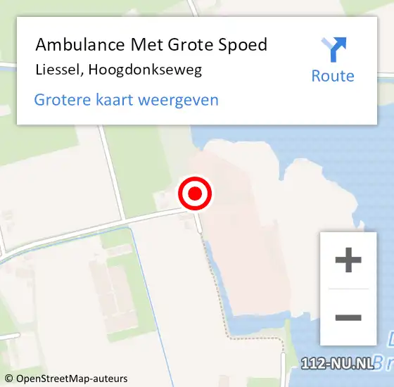 Locatie op kaart van de 112 melding: Ambulance Met Grote Spoed Naar Liessel, Hoogdonkseweg op 1 februari 2018 12:25