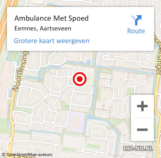 Locatie op kaart van de 112 melding: Ambulance Met Spoed Naar Eemnes, Aartseveen op 1 februari 2018 13:40