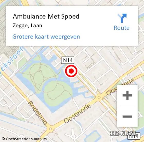 Locatie op kaart van de 112 melding: Ambulance Met Spoed Naar Zegge, Laan op 1 februari 2018 14:18