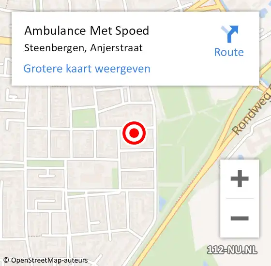 Locatie op kaart van de 112 melding: Ambulance Met Spoed Naar Steenbergen, Anjerstraat op 1 februari 2018 14:24