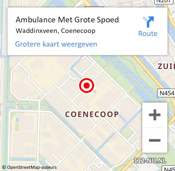Locatie op kaart van de 112 melding: Ambulance Met Grote Spoed Naar Waddinxveen, Coenecoop op 1 februari 2018 14:30