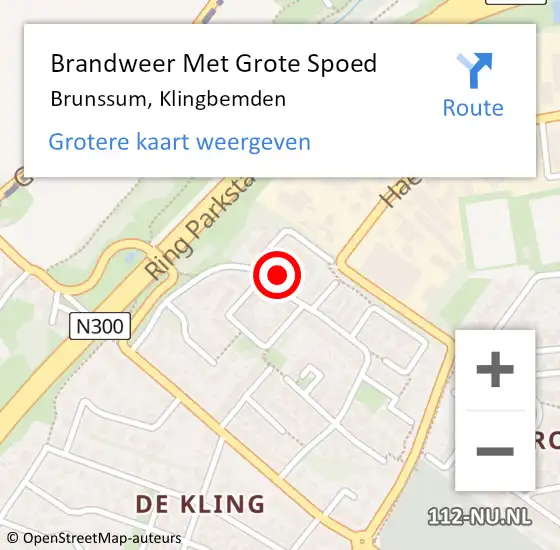 Locatie op kaart van de 112 melding: Brandweer Met Grote Spoed Naar Brunssum, Klingbemden op 1 februari 2018 14:31