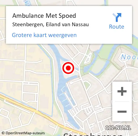 Locatie op kaart van de 112 melding: Ambulance Met Spoed Naar Steenbergen, Eiland van Nassau op 1 februari 2018 16:56