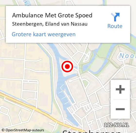 Locatie op kaart van de 112 melding: Ambulance Met Grote Spoed Naar Steenbergen, Eiland van Nassau op 1 februari 2018 16:58