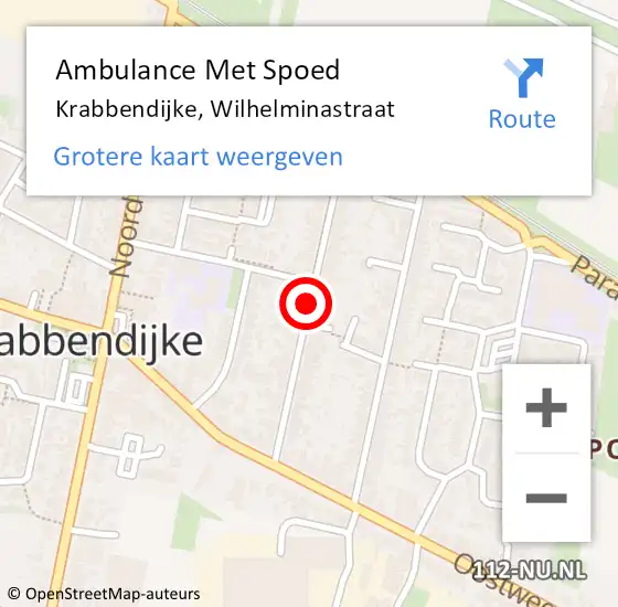 Locatie op kaart van de 112 melding: Ambulance Met Spoed Naar Krabbendijke, Wilhelminastraat op 1 februari 2018 16:59